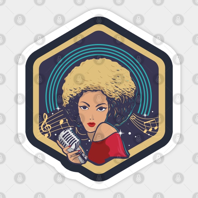 Afro Latina lady singer Sticker by Skidipap